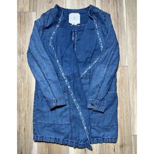 Hei Hei Anthropologie Open Front Linen Chambray Denim Jacket - Women Size XS